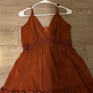 Rust Orange Sleeveless Dress